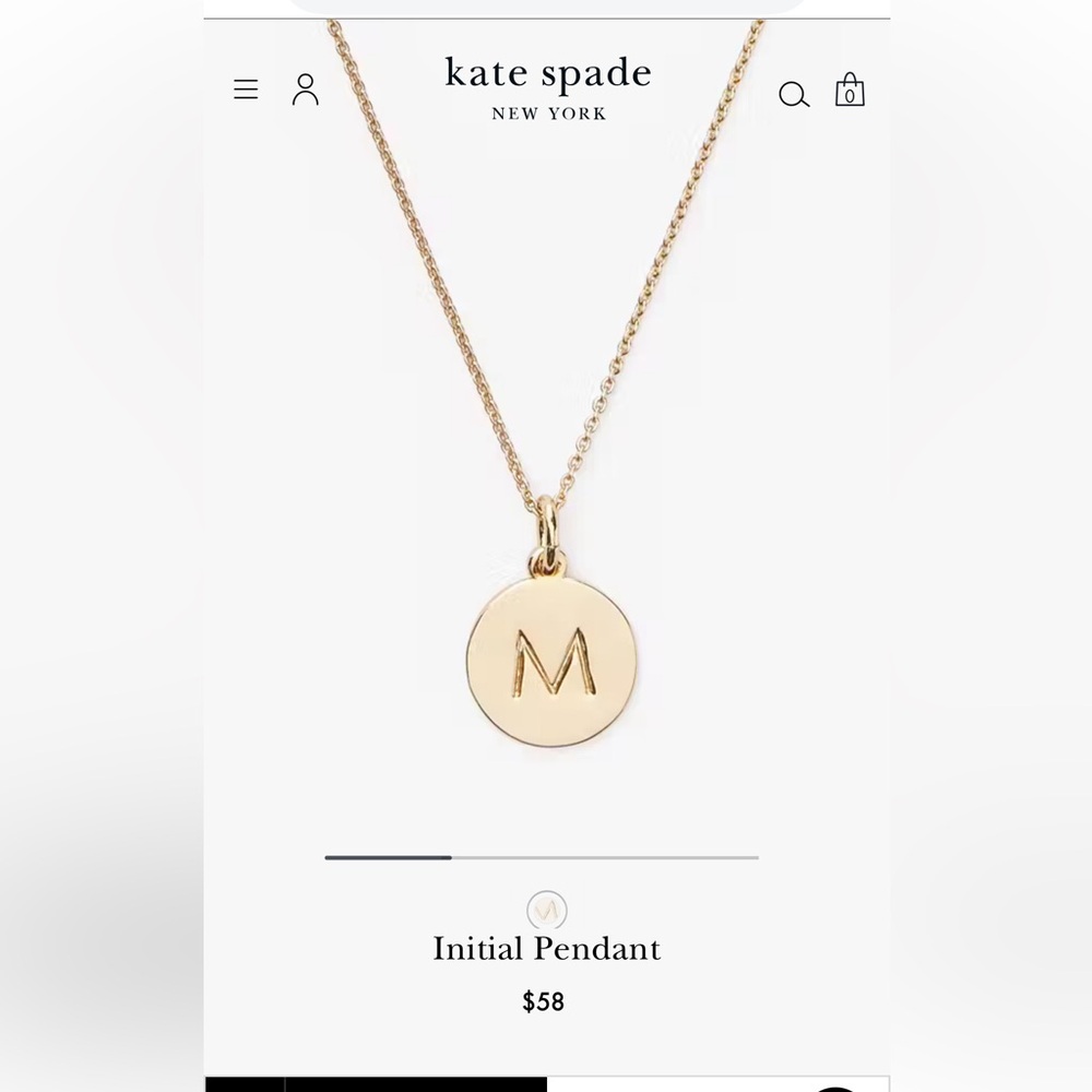 Kate Spade “M” Initial Pendant